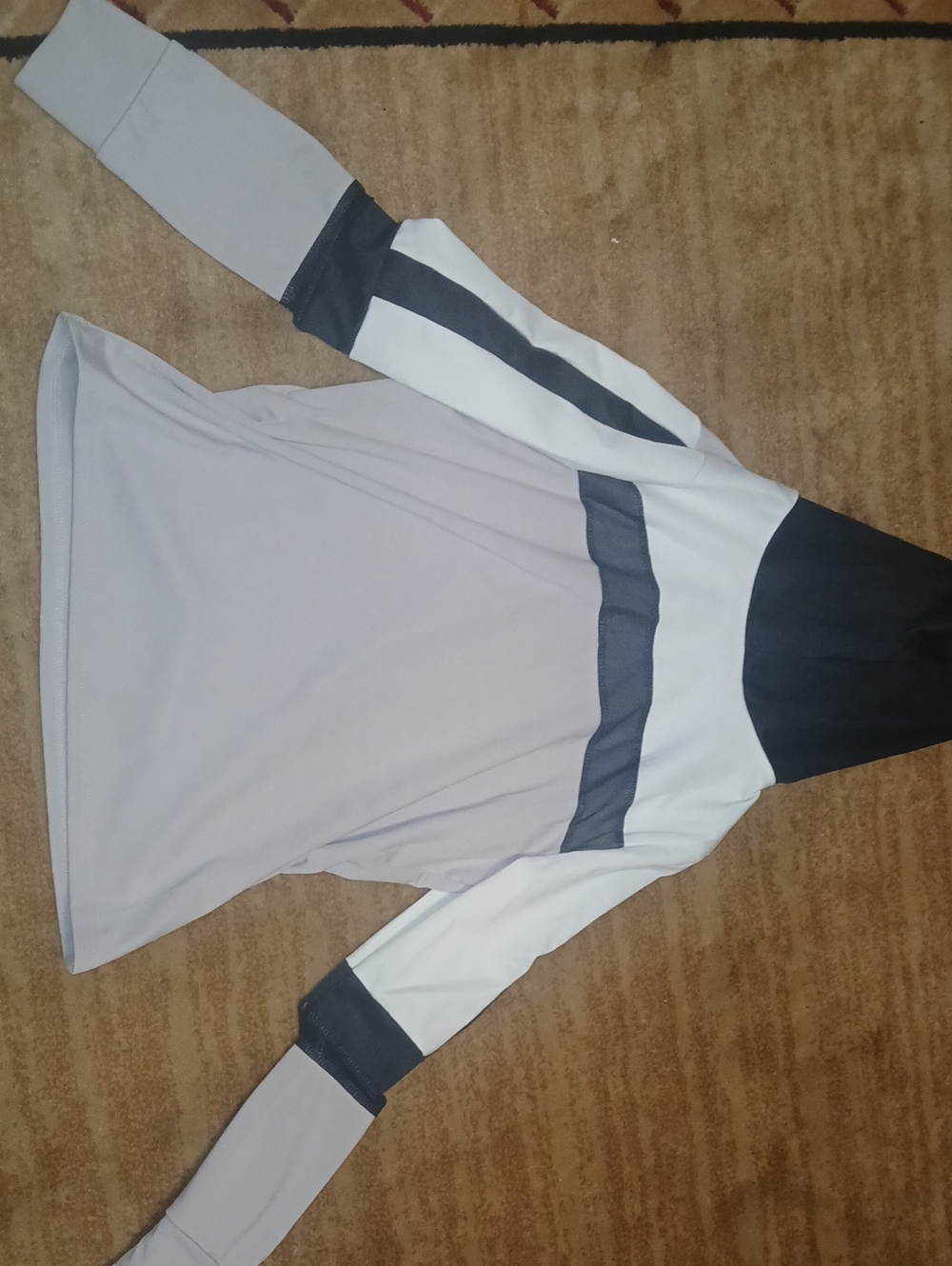Source Unknown Colorblock Hooded Top - Gray, White & Black